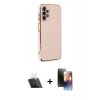 MARSİLYAN™- Galaxy A13 4G Kılıf Yankı Serisi - Siyah 3D Antistatik Mat Seramik Nano Ekran Koruyucu + Kamera Lens Koruma Cam - SF