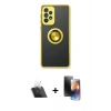 MARSİLYAN™- Galaxy A13 4G Kılıf Yörünge Çizgi - Siyah 3D Antistatik Mat Seramik Nano Ekran Koruyucu + Kamera Lens Koruma Cam - SF