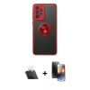 MARSİLYAN™- Galaxy A13 4G Kılıf Yörünge Çizgi - Siyah 3D Antistatik Mat Seramik Nano Ekran Koruyucu + Kamera Lens Koruma Cam - SF