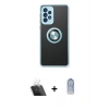 MARSİLYAN™- Galaxy A13 4G Kılıf Yörünge Çizgi - Siyah Joko Magic 5D Cam + Kamera Lens Koruma Cam - SF