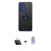 MARSİLYAN™- Galaxy A13 4G Kılıf Yörünge Çizgi - Siyah Joko Magic 5D Cam + Kamera Lens Koruma Cam - SF
