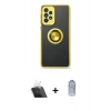 MARSİLYAN™- Galaxy A13 4G Kılıf Yörünge Çizgi - Siyah Joko Magic 5D Cam + Kamera Lens Koruma Cam - SF