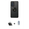 MARSİLYAN™- Galaxy A13 4G Kılıf Yörünge Çizgi - Siyah Joko Magic 5D Cam + Kamera Lens Koruma Cam - SF