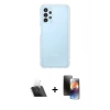 MARSİLYAN™- Galaxy A13 4G Kılıf Zirve Doku - Siyah 3D Antistatik Mat Seramik Nano Ekran Koruyucu + Kamera Lens Koruma Cam - SF