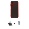 MARSİLYAN™- Galaxy A14 4G Kılıf Ahenk Çizgi Serisi - Siyah Joko Magic 5D Cam + Kamera Lens Koruma Cam - SF