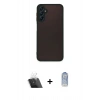MARSİLYAN™- Galaxy A14 4G Kılıf Ahenk Çizgi Serisi - Siyah Joko Magic 5D Cam + Kamera Lens Koruma Cam - SF