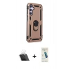 MARSİLYAN™- Galaxy A14 4G Kılıf Ahenk Klasik Koleksiyonu - Şeffaf Pasifik Cam Ekran Koruyucu + Kamera Lens Koruma Cam - SF