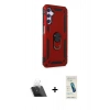 MARSİLYAN™- Galaxy A14 4G Kılıf Ahenk Klasik Koleksiyonu - Şeffaf Pasifik Cam Ekran Koruyucu + Kamera Lens Koruma Cam - SF