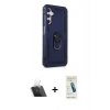 MARSİLYAN™- Galaxy A14 4G Kılıf Ahenk Klasik Koleksiyonu - Şeffaf Pasifik Cam Ekran Koruyucu + Kamera Lens Koruma Cam - SF