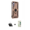 MARSİLYAN™- Galaxy A14 4G Kılıf Ahenk Klasik Koleksiyonu - Siyah 20D Premium Cam Ekran Koruyucu + Kamera Lens Koruma Cam - SF