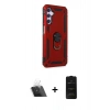 MARSİLYAN™- Galaxy A14 4G Kılıf Ahenk Klasik Koleksiyonu - Siyah 6D Antistatik Mat Seramik Hayalet Nano Ekran Koruyucu + Kamera Lens Koruma Cam - SF