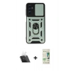 MARSİLYAN™- Galaxy A14 4G Kılıf Ahenk Klasik - Siyah 20D Premium Cam Ekran Koruyucu + Kamera Lens Koruma Cam - SF
