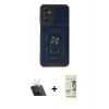 MARSİLYAN™- Galaxy A14 4G Kılıf Ahenk Klasik - Siyah 20D Premium Cam Ekran Koruyucu + Kamera Lens Koruma Cam - SF