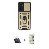MARSİLYAN™- Galaxy A14 4G Kılıf Ahenk Klasik - Siyah 20D Premium Cam Ekran Koruyucu + Kamera Lens Koruma Cam - SF