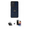 MARSİLYAN™- Galaxy A14 4G Kılıf Ahenk Klasik - Siyah 3D Antistatik Mat Seramik Nano Ekran Koruyucu + Kamera Lens Koruma Cam - SF