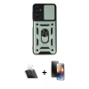 MARSİLYAN™- Galaxy A14 4G Kılıf Ahenk Klasik - Siyah 3D Antistatik Mat Seramik Nano Ekran Koruyucu + Kamera Lens Koruma Cam - SF
