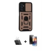 MARSİLYAN™- Galaxy A14 4G Kılıf Ahenk Klasik - Siyah 3D Antistatik Mat Seramik Nano Ekran Koruyucu + Kamera Lens Koruma Cam - SF