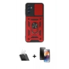 MARSİLYAN™- Galaxy A14 4G Kılıf Ahenk Klasik - Siyah 3D Antistatik Mat Seramik Nano Ekran Koruyucu + Kamera Lens Koruma Cam - SF