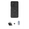 MARSİLYAN™- Galaxy A14 4G Kılıf Ahenk Klasik - Siyah Joko Magic 5D Cam + Kamera Lens Koruma Cam - SF