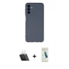 MARSİLYAN™- Galaxy A14 4G Kılıf Ahenk Serisi - Şeffaf Pasifik Cam Ekran Koruyucu + Kamera Lens Koruma Cam - SF