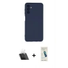 MARSİLYAN™- Galaxy A14 4G Kılıf Ahenk Serisi - Şeffaf Pasifik Cam Ekran Koruyucu + Kamera Lens Koruma Cam - SF