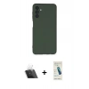 MARSİLYAN™- Galaxy A14 4G Kılıf Ahenk Serisi - Şeffaf Pasifik Cam Ekran Koruyucu + Kamera Lens Koruma Cam - SF