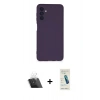 MARSİLYAN™- Galaxy A14 4G Kılıf Ahenk Serisi - Şeffaf Pasifik Cam Ekran Koruyucu + Kamera Lens Koruma Cam - SF