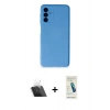 MARSİLYAN™- Galaxy A14 4G Kılıf Ahenk Serisi - Şeffaf Pasifik Cam Ekran Koruyucu + Kamera Lens Koruma Cam - SF