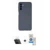 MARSİLYAN™- Galaxy A14 4G Kılıf Ahenk Serisi - Şeffaf Royal Nano Ekran Koruyucu + Kamera Lens Koruma Cam - SF