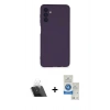 MARSİLYAN™- Galaxy A14 4G Kılıf Ahenk Serisi - Şeffaf Royal Nano Ekran Koruyucu + Kamera Lens Koruma Cam - SF