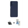 MARSİLYAN™- Galaxy A14 4G Kılıf Ahenk Serisi - Şeffaf Royal Nano Ekran Koruyucu + Kamera Lens Koruma Cam - SF