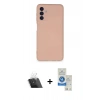 MARSİLYAN™- Galaxy A14 4G Kılıf Ahenk Serisi - Şeffaf Royal Nano Ekran Koruyucu + Kamera Lens Koruma Cam - SF