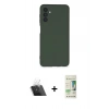 MARSİLYAN™- Galaxy A14 4G Kılıf Ahenk Serisi - Siyah 20D Premium Cam Ekran Koruyucu + Kamera Lens Koruma Cam - SF