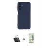 MARSİLYAN™- Galaxy A14 4G Kılıf Ahenk Serisi - Siyah 20D Premium Cam Ekran Koruyucu + Kamera Lens Koruma Cam - SF