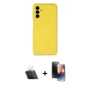 MARSİLYAN™- Galaxy A14 4G Kılıf Ahenk Serisi - Siyah 3D Antistatik Mat Seramik Nano Ekran Koruyucu + Kamera Lens Koruma Cam - SF