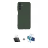 MARSİLYAN™- Galaxy A14 4G Kılıf Ahenk Serisi - Siyah 3D Antistatik Seramik Nano Ekran Koruyucu + Kamera Lens Koruma Cam - SF