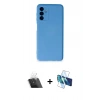 MARSİLYAN™- Galaxy A14 4G Kılıf Ahenk Serisi - Siyah 3D Antistatik Seramik Nano Ekran Koruyucu + Kamera Lens Koruma Cam - SF