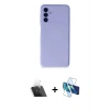 MARSİLYAN™- Galaxy A14 4G Kılıf Ahenk Serisi - Siyah 3D Antistatik Seramik Nano Ekran Koruyucu + Kamera Lens Koruma Cam - SF