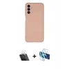 MARSİLYAN™- Galaxy A14 4G Kılıf Ahenk Serisi - Siyah 3D Antistatik Seramik Nano Ekran Koruyucu + Kamera Lens Koruma Cam - SF