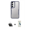 MARSİLYAN™- Galaxy A14 4G Kılıf Akış Çizgi Koleksiyonu - Şeffaf Pasifik Cam Ekran Koruyucu + Şeffaf Kamera Lens Koruma Cam
