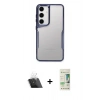 MARSİLYAN™- Galaxy A14 4G Kılıf Akış Çizgi Koleksiyonu - Siyah 20D Premium Cam Ekran Koruyucu + Kamera Lens Koruma Cam - SF