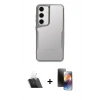 MARSİLYAN™- Galaxy A14 4G Kılıf Akış Çizgi Koleksiyonu - Siyah 3D Antistatik Mat Seramik Nano Ekran Koruyucu + Şeffaf Kamera Lens Koruma Cam