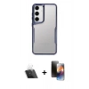 MARSİLYAN™- Galaxy A14 4G Kılıf Akış Çizgi Koleksiyonu - Siyah 3D Antistatik Mat Seramik Nano Ekran Koruyucu + Şeffaf Kamera Lens Koruma Cam