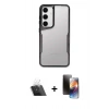 MARSİLYAN™- Galaxy A14 4G Kılıf Akış Çizgi Koleksiyonu - Siyah 3D Antistatik Mat Seramik Nano Ekran Koruyucu + Şeffaf Kamera Lens Koruma Cam