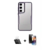 MARSİLYAN™- Galaxy A14 4G Kılıf Akış Çizgi Koleksiyonu - Siyah 3D Antistatik Mat Seramik Nano Ekran Koruyucu + Şeffaf Kamera Lens Koruma Cam