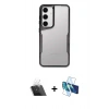 MARSİLYAN™- Galaxy A14 4G Kılıf Akış Çizgi Koleksiyonu - Siyah 3D Antistatik Seramik Nano Ekran Koruyucu + Kamera Lens Koruma Cam - SF