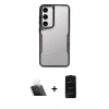 MARSİLYAN™- Galaxy A14 4G Kılıf Akış Çizgi Koleksiyonu - Siyah 6D Antistatik Mat Seramik Hayalet Nano Ekran Koruyucu + Kamera Lens Koruma Cam - SF