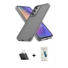 MARSİLYAN™- Galaxy A14 4G Kılıf Atlas Form - Şeffaf Pasifik Cam Ekran Koruyucu + Kamera Lens Koruma Cam - SF