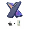 MARSİLYAN™- Galaxy A14 4G Kılıf Atlas Form - Siyah 20D Premium Cam Ekran Koruyucu + Kamera Lens Koruma Cam - SF