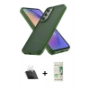 MARSİLYAN™- Galaxy A14 4G Kılıf Atlas Form - Siyah 20D Premium Cam Ekran Koruyucu + Kamera Lens Koruma Cam - SF